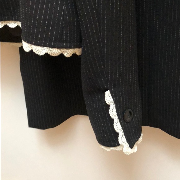 Worn once, Tahari lace pinstriped black suit - Picture 6 of 6